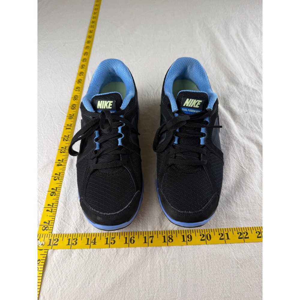 Nike Dual Fusion Run Women 7.5 Black Light Blue Running Shoes 525752-006